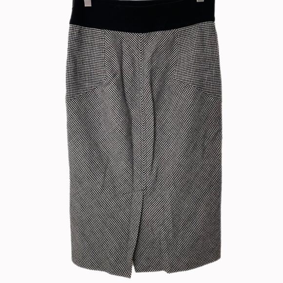Diane Von Furstenberg Wool Houndstooth Pencil Midi Skirt Sz 6 - Picture 2 of 4
